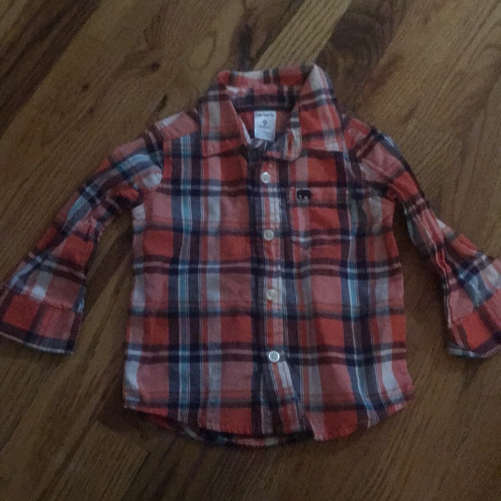 Boys 9 month carters button up shirt.